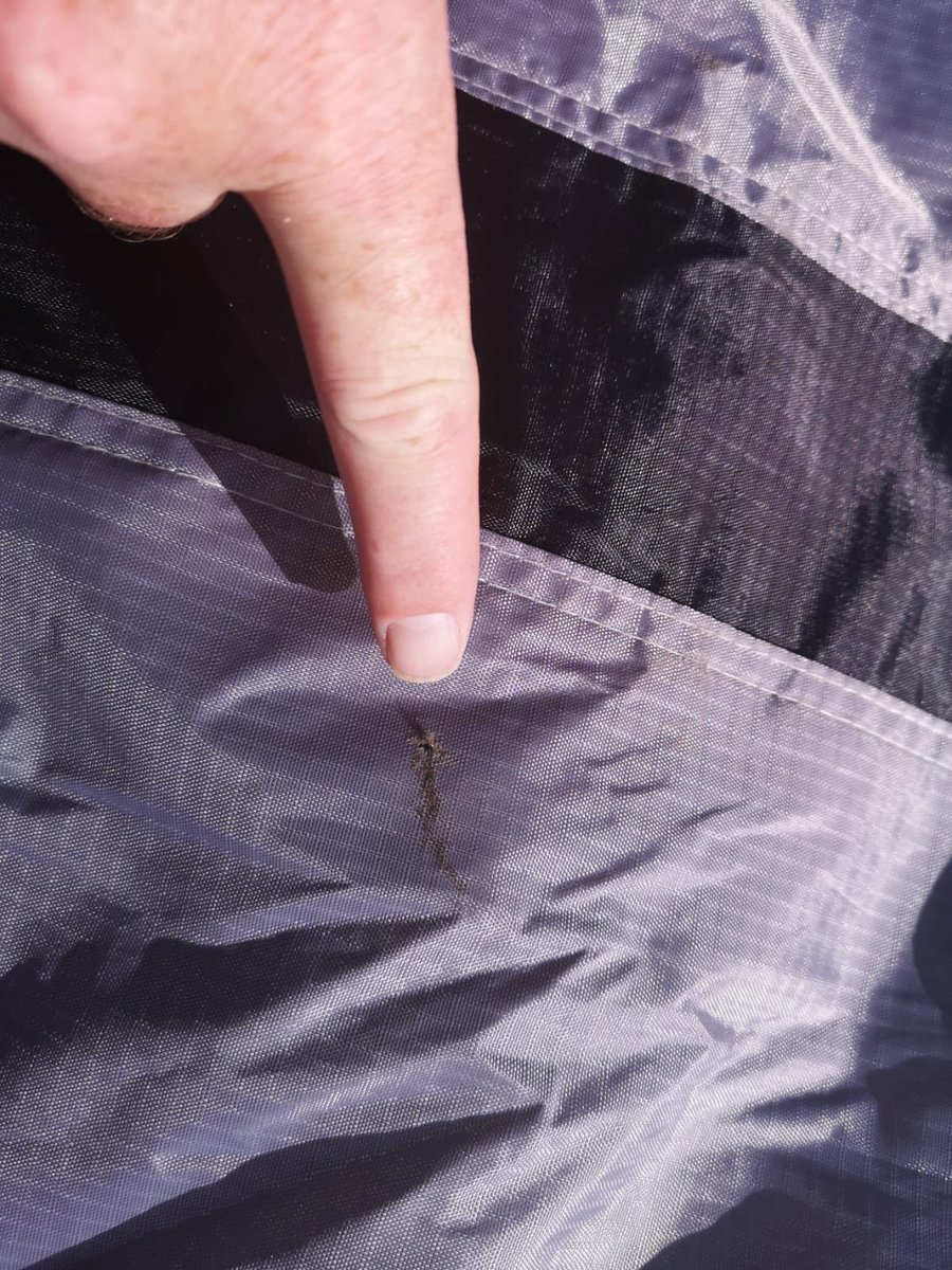 CR08KES's tweet photo. not feeling the #NewVangoFeeling at the moment. Picked up our new caravan, Varkala 420 connect awning and front extension 10 Mar. First use of awning we found a hole in roof which we reported straight away. Yesterday used extension for 1st time and stitching ripped on strap 😩 https://t.co/eEbHG5gFhD