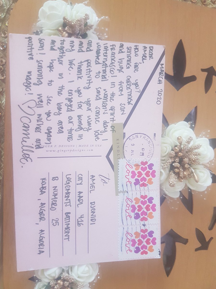 djenidiamel's tweet photo. I just received this card from my best friend Camille Espiritu , we had such a wonderful moments at @synopsys sans Francisco during my @TechWomen program .
Thank you my friend for your lovely words.
#Techwomen18 https://t.co/avdTp33vEh