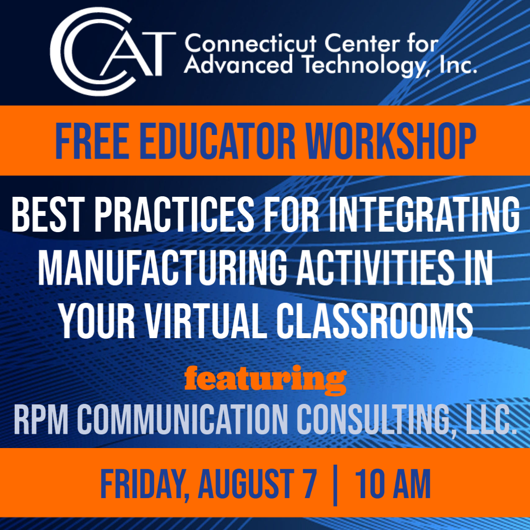 CTDreamItDoIt's tweet photo. Join us tomorrow, August 7, at 10am to learn the best practices for #distancelearning. Become equipped with ways to interact with your students and increase their engagement through the use of our manufacturing resources. Register now 👉 https://t.co/E59iTNYVr8 https://t.co/EylBTl9dwy