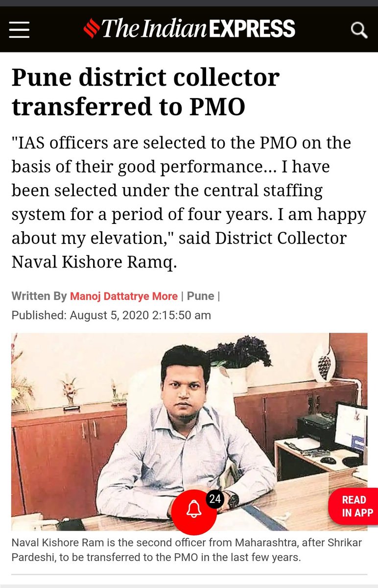 AvinavShah's tweet photo. Congratulations to be the part of PMO as Deputy Secretary 🎉
As a Pune resident, thanking u for your work done, quick response and initiatives.
@navalMH @suniltingre https://t.co/BUM41atoUR