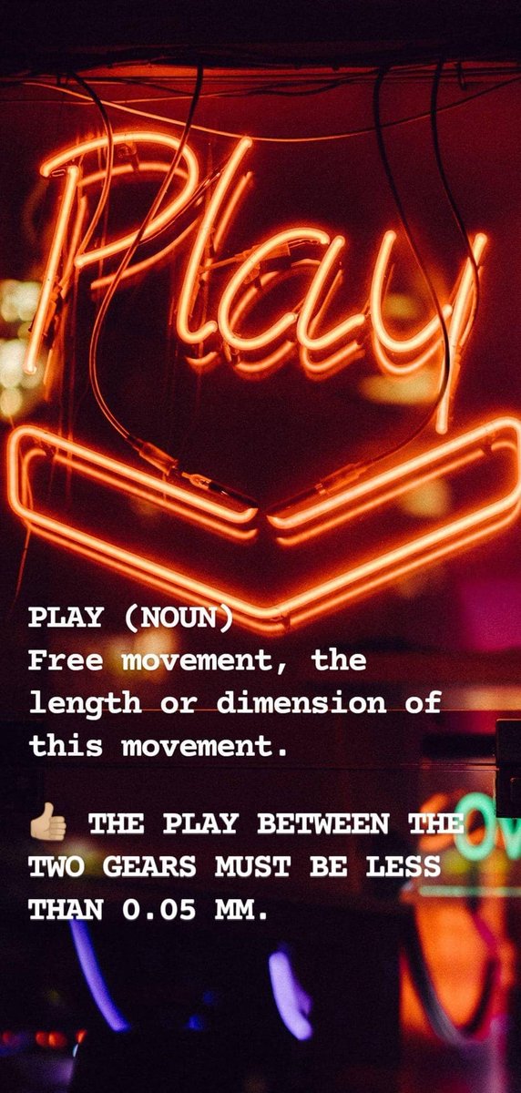 Shufrans's tweet image. PLAY (NOUN)
Free movement, the length or dimension of this movement.

👍🏼 THE PLAY BETWEEN THE TWO GEARS MUST BE LESS THAN 0.05 MM. 

#STE #simplifiedtechnicalenglish #technicalwriting #documentation #play #engineering #manuals #userguide #workinstructions