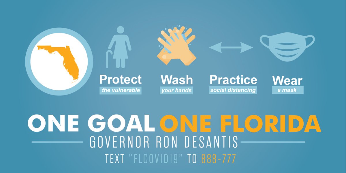 GovRonDeSantis's tweet photo. We must stay the course. These steps are simple, and we’ve said them all along, but they make a difference. #OneGoalOneFlorida https://t.co/npIVueQ7Gx