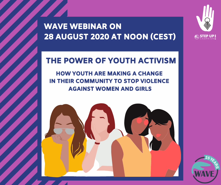 WAVE_europe's tweet photo. 👉Upcoming WAVE webinar: "The power of youth activism: How youth are making a change in their community to stop VAWG" ⏰ Friday, August 28th from 12:00-13:00 CEST!
📍Sign up here: https://t.co/UpV7Gf3Www
#WAVEYouthAmbassadors #StepUpWAVE #endGBV #endVAWG https://t.co/BUngVXnAN9