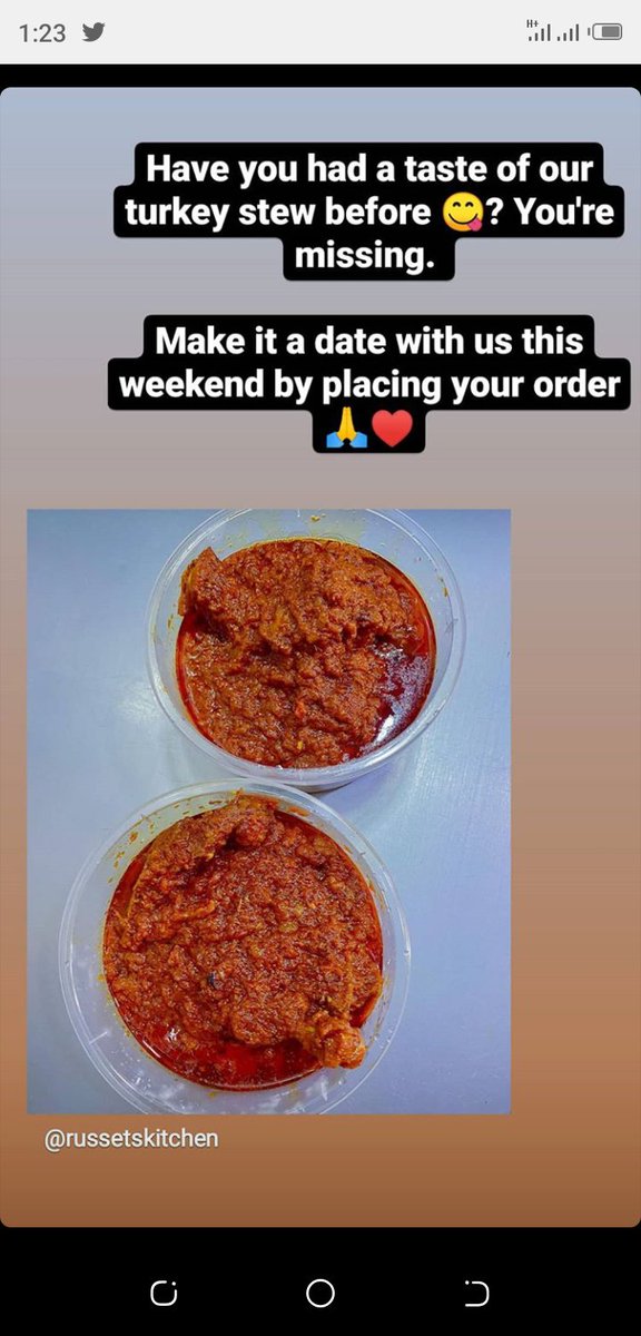 Vicky2CAres's tweet photo. Send a DM to russetkitchen on IG for your turkey stew and and delicious food. https://t.co/njIsQgLRqm