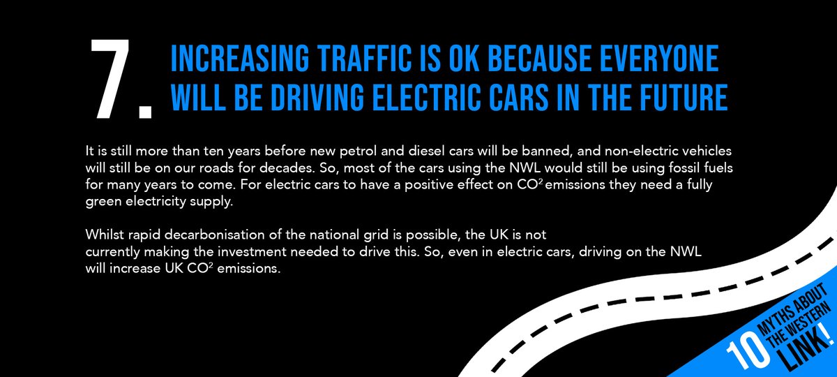 Myth Increasing traffic is ok because everyone will be driving electric cars in the future It is still more than ten years before new petrol and diesel cars will be banned. #StopTheWensumLinkReferences https://bit.ly/2DIhaQ5 