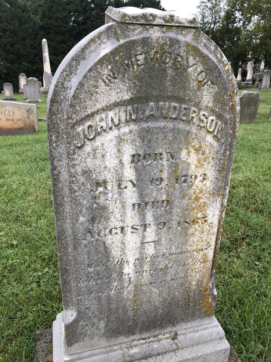 PresbyterianCe1's tweet photo. We have several veterans from The War of 1812 buried in our cemetery, including Mr. Anderson here. 

#WarOf1812 https://t.co/mBI2H3bMXH