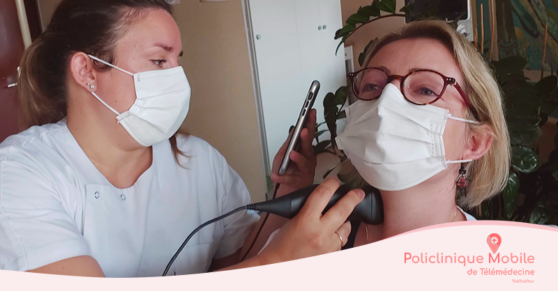 TokTokDoc's tweet image. [PM] Quand nos #infirmières mobiles de #télémédecine ne sont pas sur le terrain, elles s’entraînent ! Ici, on teste l’#échographe cardiaque portatif et on cherche à perfectionner sa prise en main pour un usage optimal 👩‍⚕️☑️.