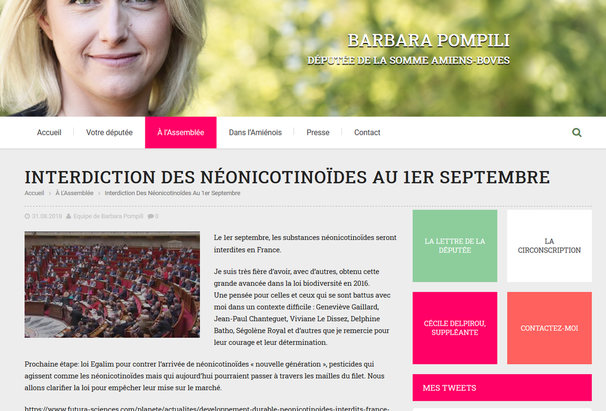 Leur interdiction le 1er septembre 2018 était pourtant une victoire dont l’actuelle Ministre de l’environnement a été l’instigatrice.  @barbarapompili s’en réjouissait alors sur son site web…