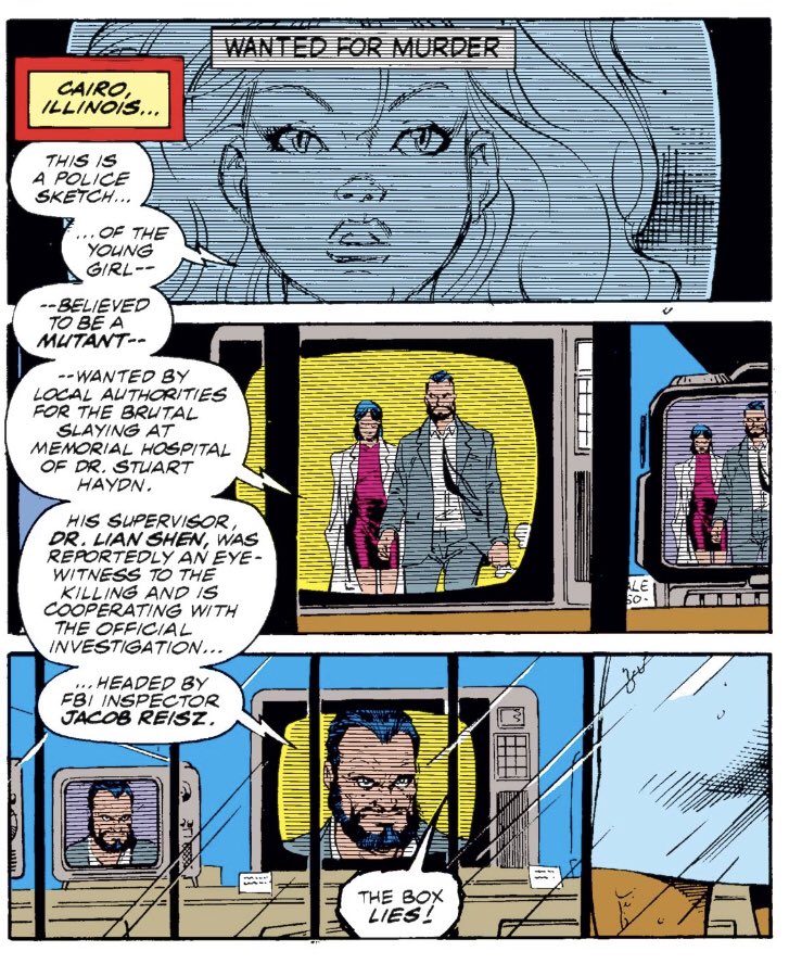 Uncanny 257 & 259Storm is on the run from SK/Reisz who is now also controlling Dr. Lian Shen. Legion uses Cerebro and injures everyone in the room when he makes contact with SK, pictured as Farouk.