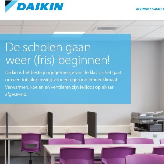 Verse lucht en ventileren zeer belangrijk! Daikin levert frisse maatwerkoplossingen voor school en kantoren. Alles eigen fabricaat tinyurl.com/y69r4kxe Blijf bij de les met het beste klimaat om je heen! #corona #airco #scholen #luchtbehandeling #binnenklimaat #hittegolf