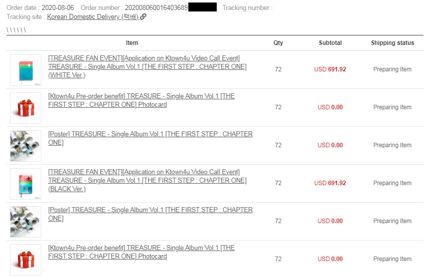  #BBKSHOP_Updates 3 for "TREASURE ALBUM"Bought 72 PCS per version for KTOWN4UTotal no of albums bought:YGSELECT: 150 PCSKTOWN4U: 144 PCS