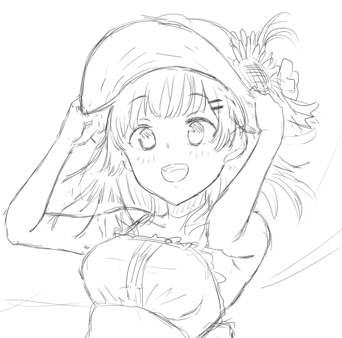 あーくん@T00252343さんのアイコンの下書きです!麦わら帽子で夏っぽくしてみました。雑ですみません…! 