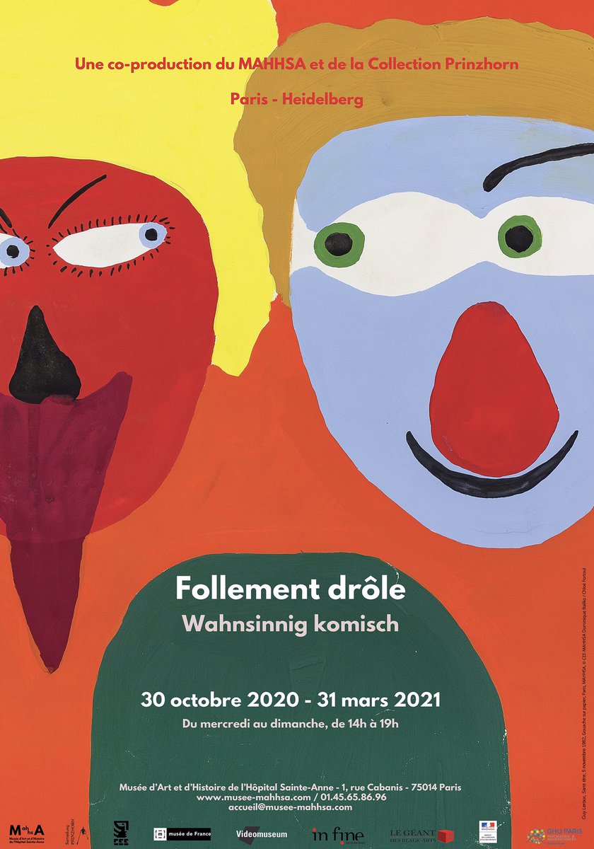 CeeMahhsa's tweet photo. Follement drôle / Wahnsinnig komisch, prochaine exposition du #MAHHSA dès le 30 octobre ! En co-production avec la Collection Prinzhorn à Heidelberg, en Allemagne. https://t.co/qGPD82Pi9C