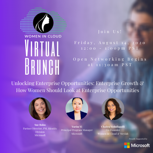 GlobalWIC's tweet photo. Are you joining us for brunch? 
Register Now: https://t.co/Qd6CV5df2j

#VirtualBrunch #womenincloud #shesoars
@Sue_Bohn, Yurim Yi @cvedulla @hey_kfazz https://t.co/q2pTix91Jo