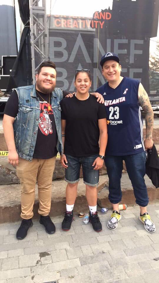 LowaBeebe's tweet photo. #ThrowbackThursday to three years ago today at @banffcentre with @atribecalledred A Tribe Called Red!! With Shoni & Jude Schimmel & us! #rolemodels #indigenous #artists #athletes #WNBA #nativeamerican #fans #banff #concert #atribecalledred ๐๐ฝ https://t.co/EnC8a9bHSW