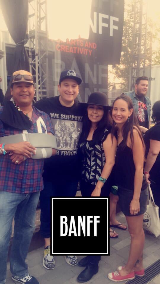 LowaBeebe's tweet photo. #ThrowbackThursday to three years ago today at @banffcentre with @atribecalledred A Tribe Called Red!! With Shoni & Jude Schimmel & us! #rolemodels #indigenous #artists #athletes #WNBA #nativeamerican #fans #banff #concert #atribecalledred ๐๐ฝ https://t.co/EnC8a9bHSW