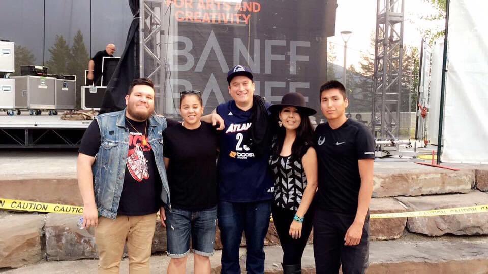 LowaBeebe's tweet photo. #ThrowbackThursday to three years ago today at @banffcentre with @atribecalledred A Tribe Called Red!! With Shoni & Jude Schimmel & us! #rolemodels #indigenous #artists #athletes #WNBA #nativeamerican #fans #banff #concert #atribecalledred ๐๐ฝ https://t.co/EnC8a9bHSW