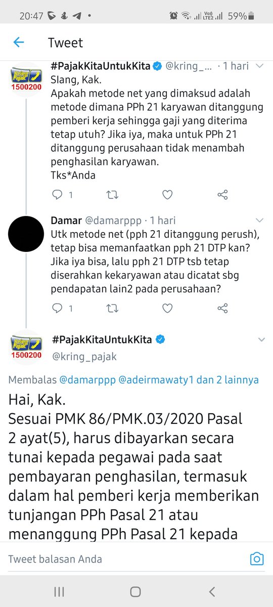 Pajakkitauntukkita On Twitter Tetapi Pada Penjelasan Kedua Jika Perusahaan Memanfaatkan Insentif Pph 21 Dtp Bagi Karyawan Bersangkutan Maka Besarnya Pph 21 Dtp Itu Tetap Diserahkan Kepada Karyawan Pasal 2 Ayat 5 Pmk 86 Pmk 03 2020