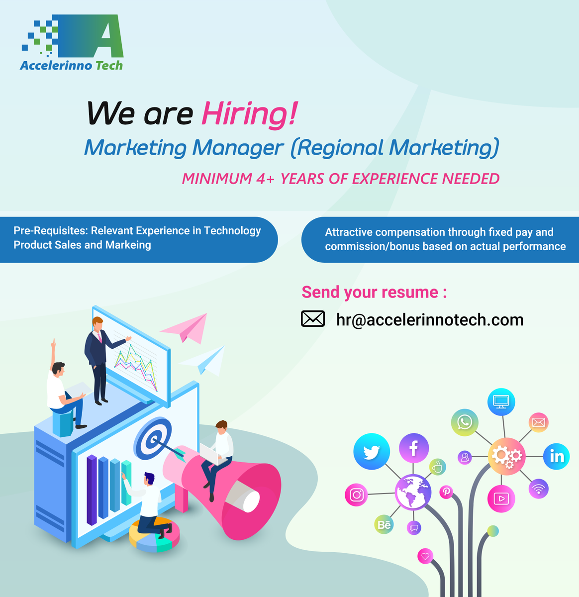 accelerinno's tweet photo. Now Hiring at Accelerinno Tech (https://t.co/TlVj1MS3ZM):Marketing Manager (Regional Marketing) Send your cv to: hr@accelerinnotech.com #HIRINGNOW #Ahmedabad #technology #IndiaJobs #job #Hiring #opportunities #WorkOpportunities #JobAlert #ApplyNow #techjobs #marketingjobs #Sales https://t.co/C1VdgzYzuM