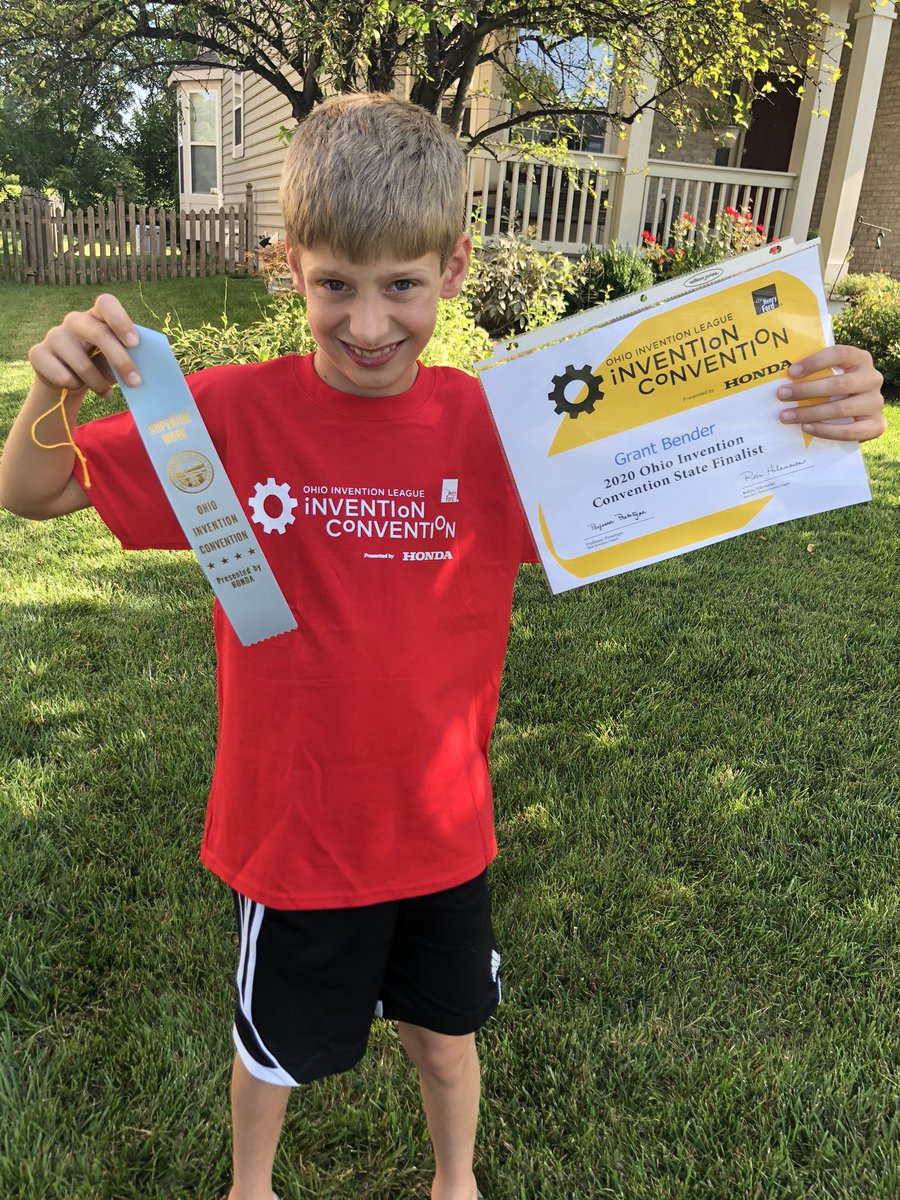 ByKBender's tweet photo. Thanks @InventionLeague for pushing Grant to do his best. #OHInventionConvention2020 https://t.co/DZVMpKxSzG