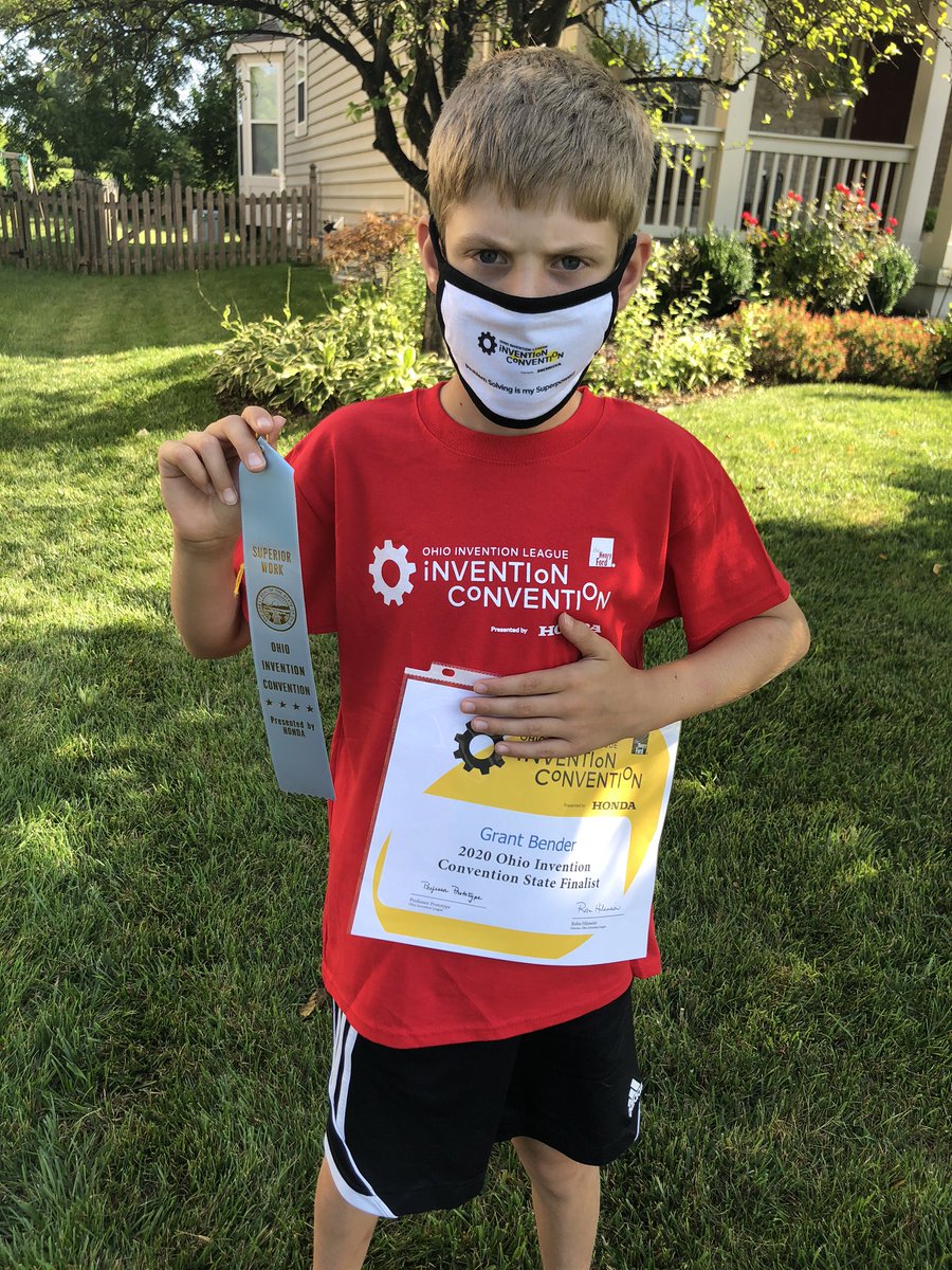 ByKBender's tweet photo. Thanks @InventionLeague for pushing Grant to do his best. #OHInventionConvention2020 https://t.co/DZVMpKxSzG