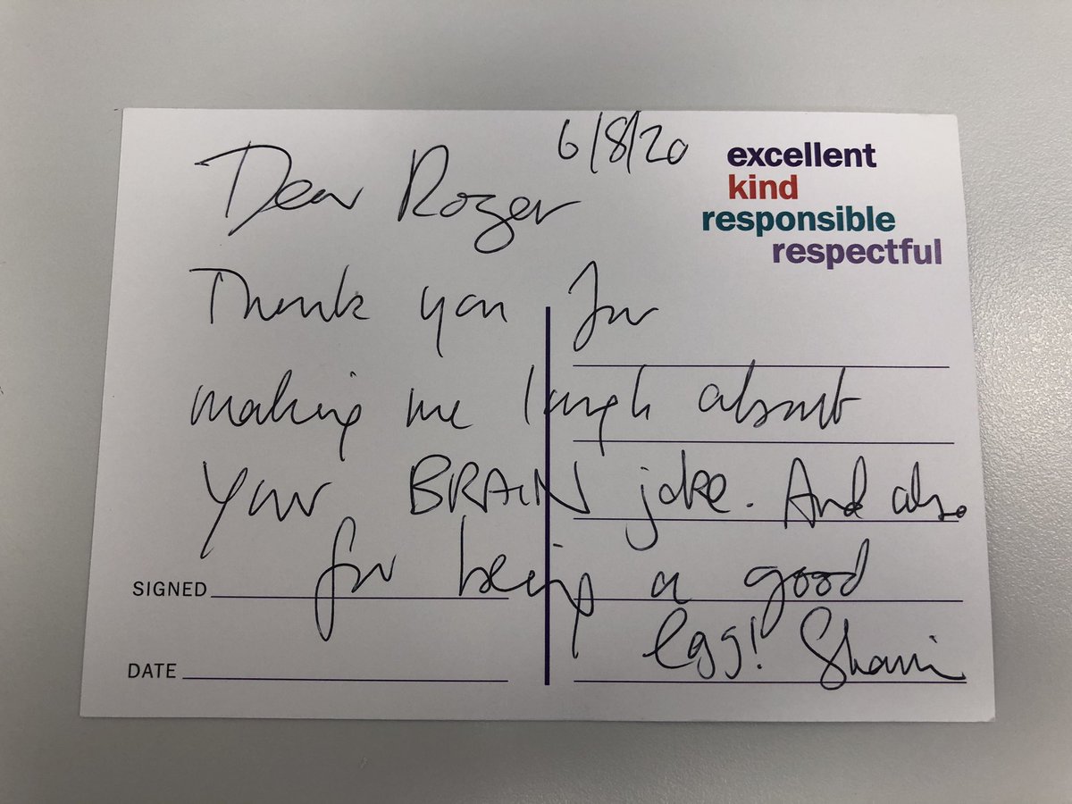 One of the best things about being a Plastic Surgeon is the number of colleagues from other specialities that I get to work with. Not only the pleasure of working with Consultant Orthopaedic Surgeon #ShamimUmarji in our combined hand clinic this morning but a TY card too!