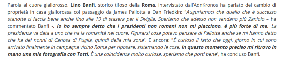 F4Fake1's tweet photo. "Ho sempre detto che i presidenti non romani non mi piacciono".
Detto da 'n tifoso de Andria.
#Volanding https://t.co/38xiaqRkoK