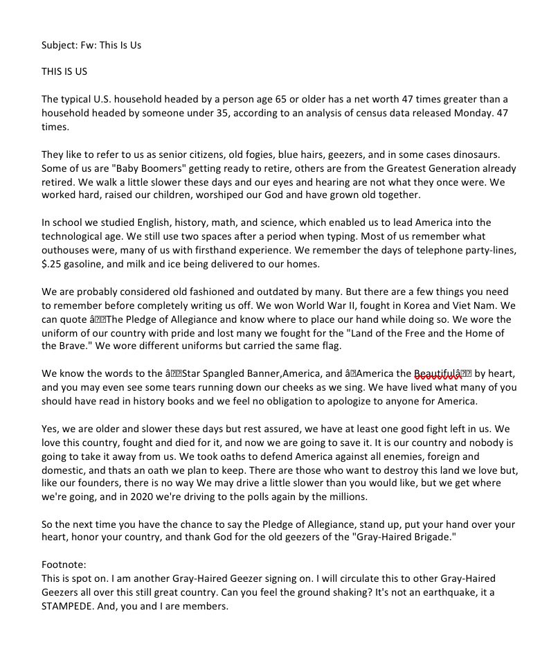 BFrownfelterND's tweet image. Received today via email from a Korean Vet. 

I’m not a geezer but I’m from the boomer generation so I can attest to the ‘spirit’ of this message.

Be forewarned:
WE LOVE GOD, FAMILY, &amp;amp; COUNTRY &amp;amp; will defend to the death because to die is ETERNAL LIFE w/ JESUS! 

#TruthWon