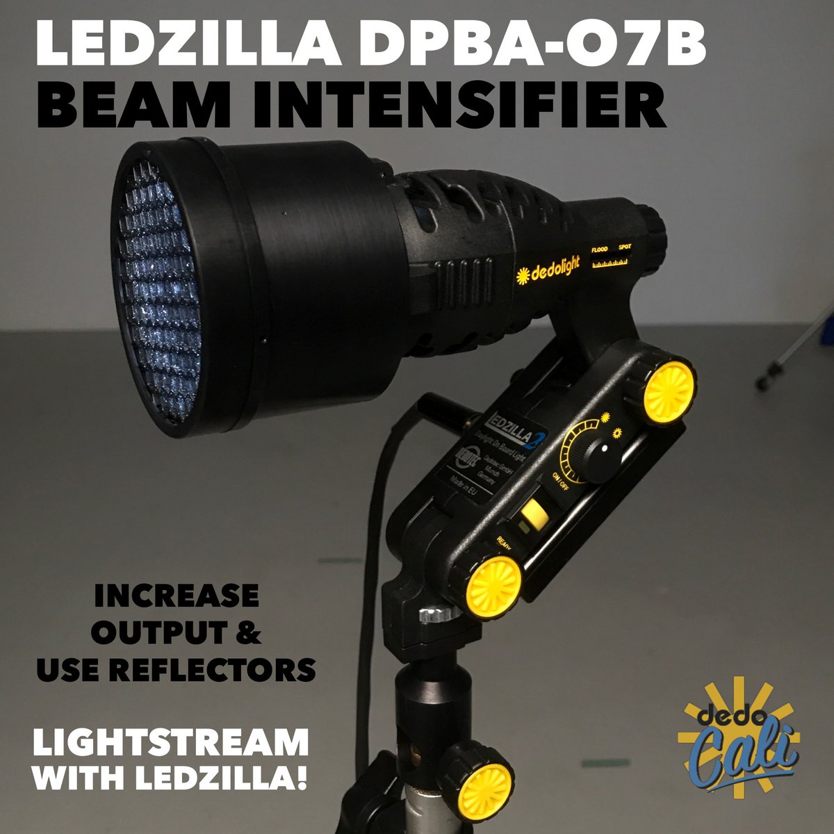 DedolightCALI's tweet image. Yes, you can now #Lightstream with the #Ledzilla. The new DPBA-O7B increases output up to 400% making the tiny 8w nano light a beast. #local728   #local600 #setlighting #dop #filmgear #filmlights #gaffer