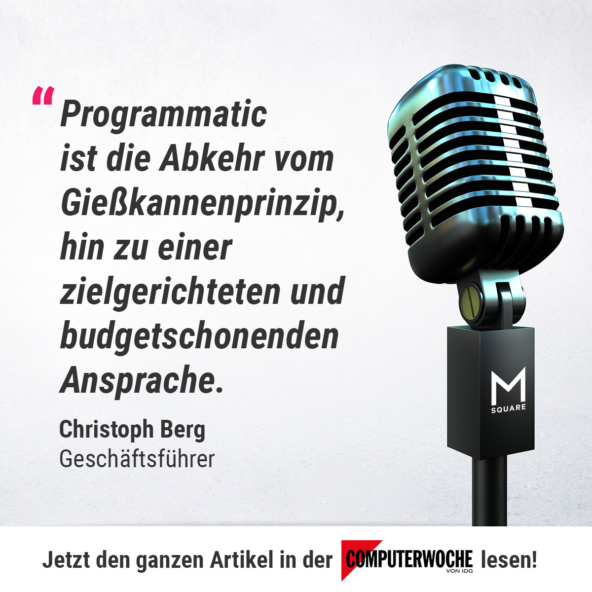 MINTSquareDE's tweet photo. Wie Sie Marketing-Budgets und Nerven schonen, erzählt unser Christoph in einem Kommentar für die @COMPUTERWOCHE: https://t.co/aEFnJ8XbsM

#comment #aktuell #programmaticadvertising #advertising #digitalmarketing #onlinemarketing https://t.co/Pv2qGU8G5t