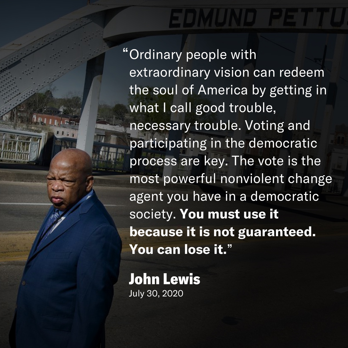 votesaveamerica's tweet photo. Today is the 55th anniversary of the Voting Rights Act. If you want to honor a man who played a huge part in passing this historic legislation, take part in his work of helping others exercise their right to vote. https://t.co/6tT6SbcJhr https://t.co/qZnND1K5Ba