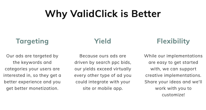 Product Spotlight: ValidClick:  $INUV ad platform for search ads. ValidClick is made up of PPC bid software which engages in an auction to help secure ad placement at the top of search results. ValidClick has top partnerships with search enginers (Google, Bing, Yahoo).