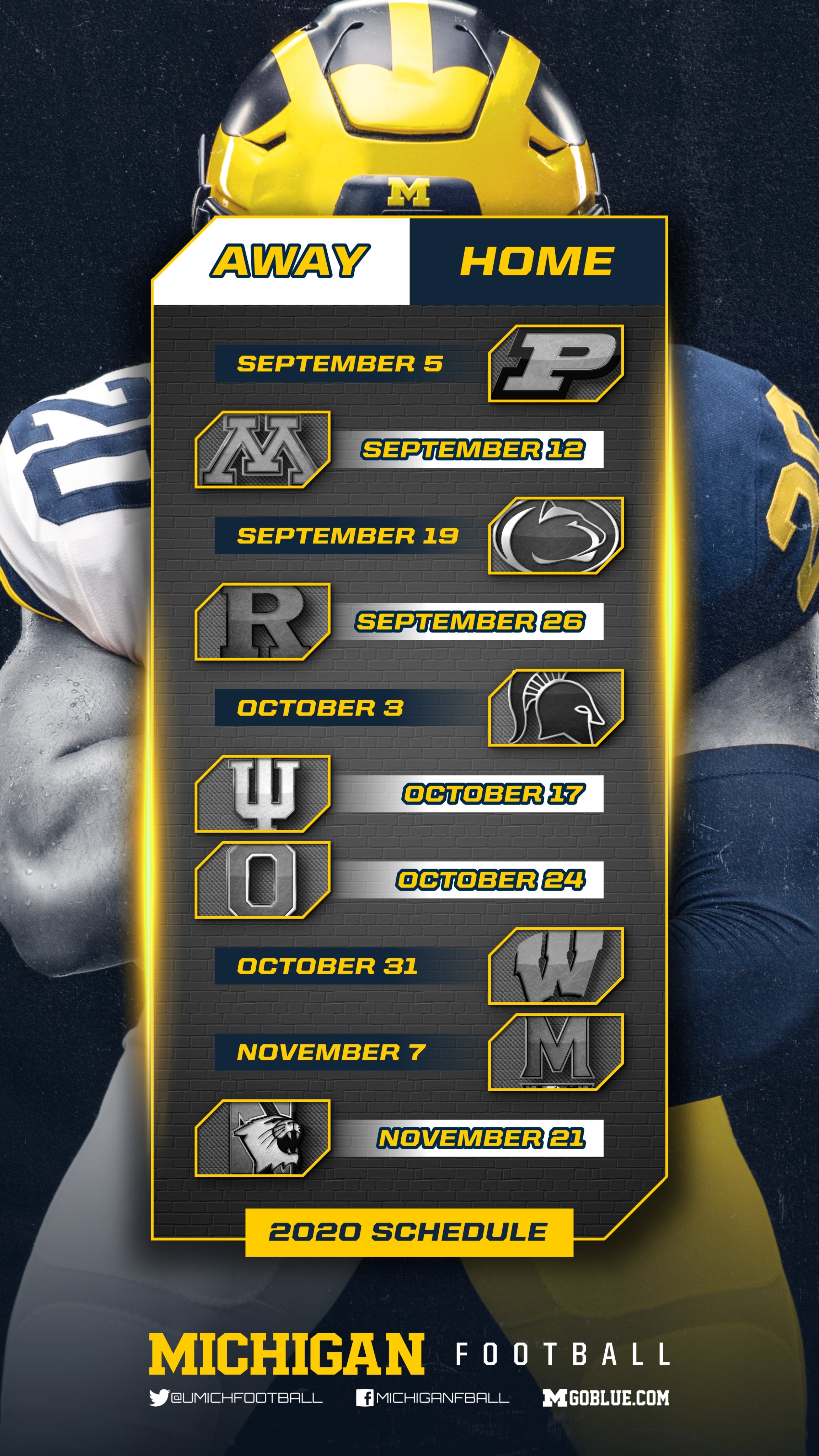 2020 michigan football schedule discount