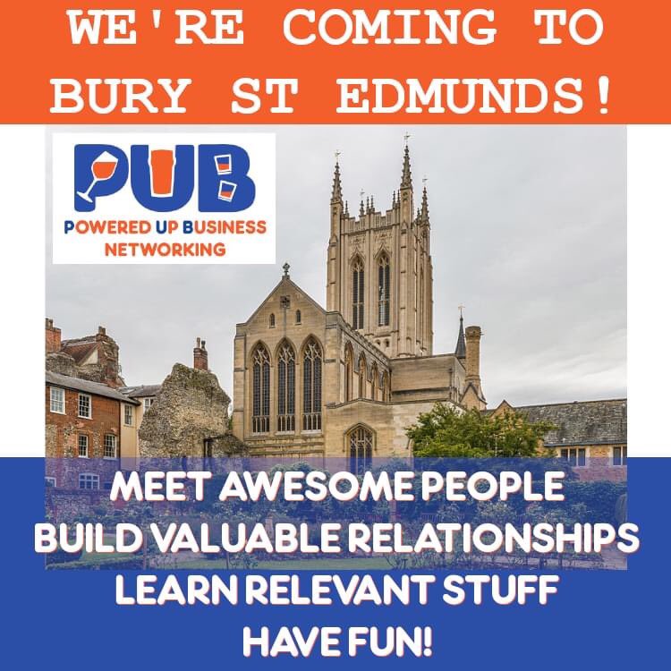 We've found a pub Bury St Edmunds and will be starting there in the Autumn. Providing Covid doesn't ruin our plans of course! Keep your eyes peeled.

#Networking #Suffolk #BuryStEdmunds