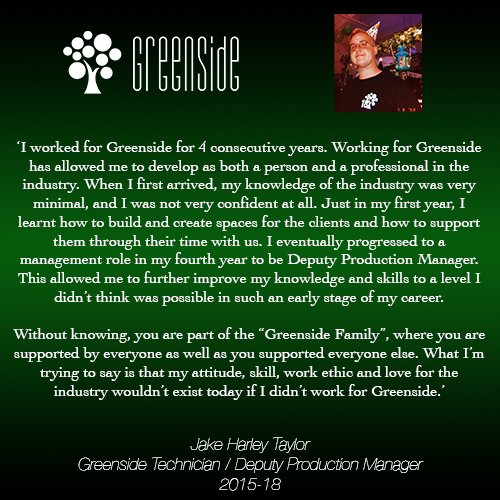 GreensideVenue's tweet photo. A little something from what Greenside means to and did for some of our technicians 💚 @jakehtaylor @ConnorKingslake
#Greenside #GreensideFamily  #GreensideProduction #Edfringe #VenueDesign #FringeTheatre #MakeYourFringe https://t.co/zeBq6EfhMg