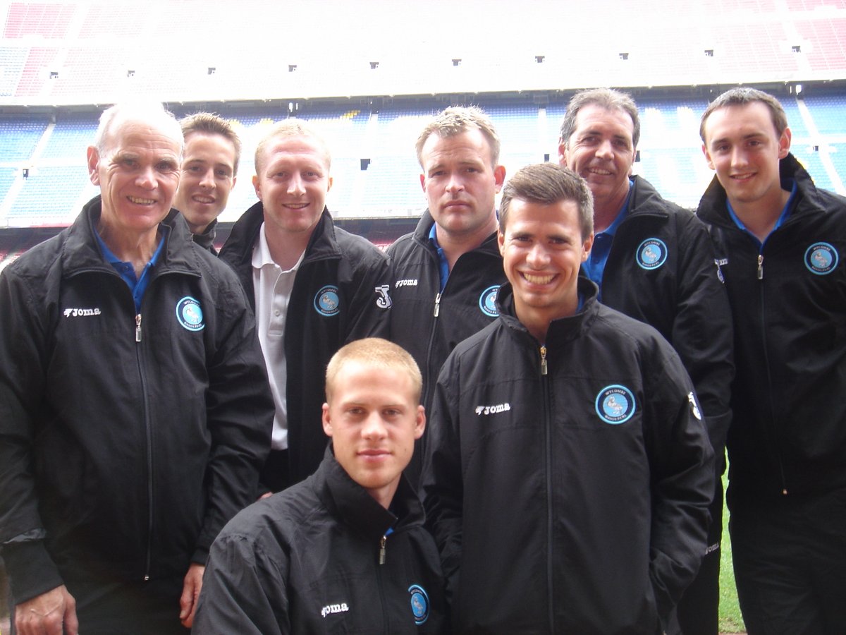 wwfcofficial's tweet photo. @1samgrace Together again!

@1samgrace, @DavidWates and Richard Dobson on a youth department trip to the Nou Camp in 2009. https://t.co/cPB76IIZNw