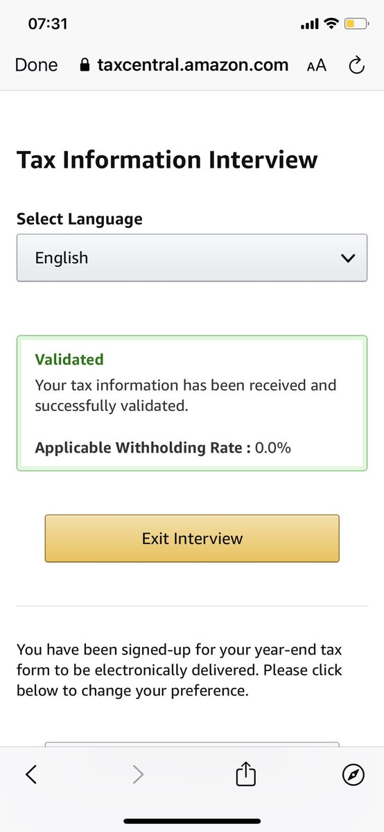 ReeceCoalter's tweet photo. @TwitchSupport I have been made affiliate, I have submitted the first tax form correctly and it says it has been validated but when I press exit interview it’s like I haven’t completed it and can’t move on to the second one, have tried submitting it about 6x https://t.co/U8lDdKN8C5