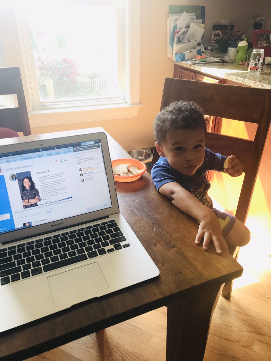 Philip_W3's tweet photo. Conferences look a little different this year. Remote life is no joke....

This little boss has high demands! 
#EACE20 #EACEAtHome https://t.co/K3AGHJgzBu