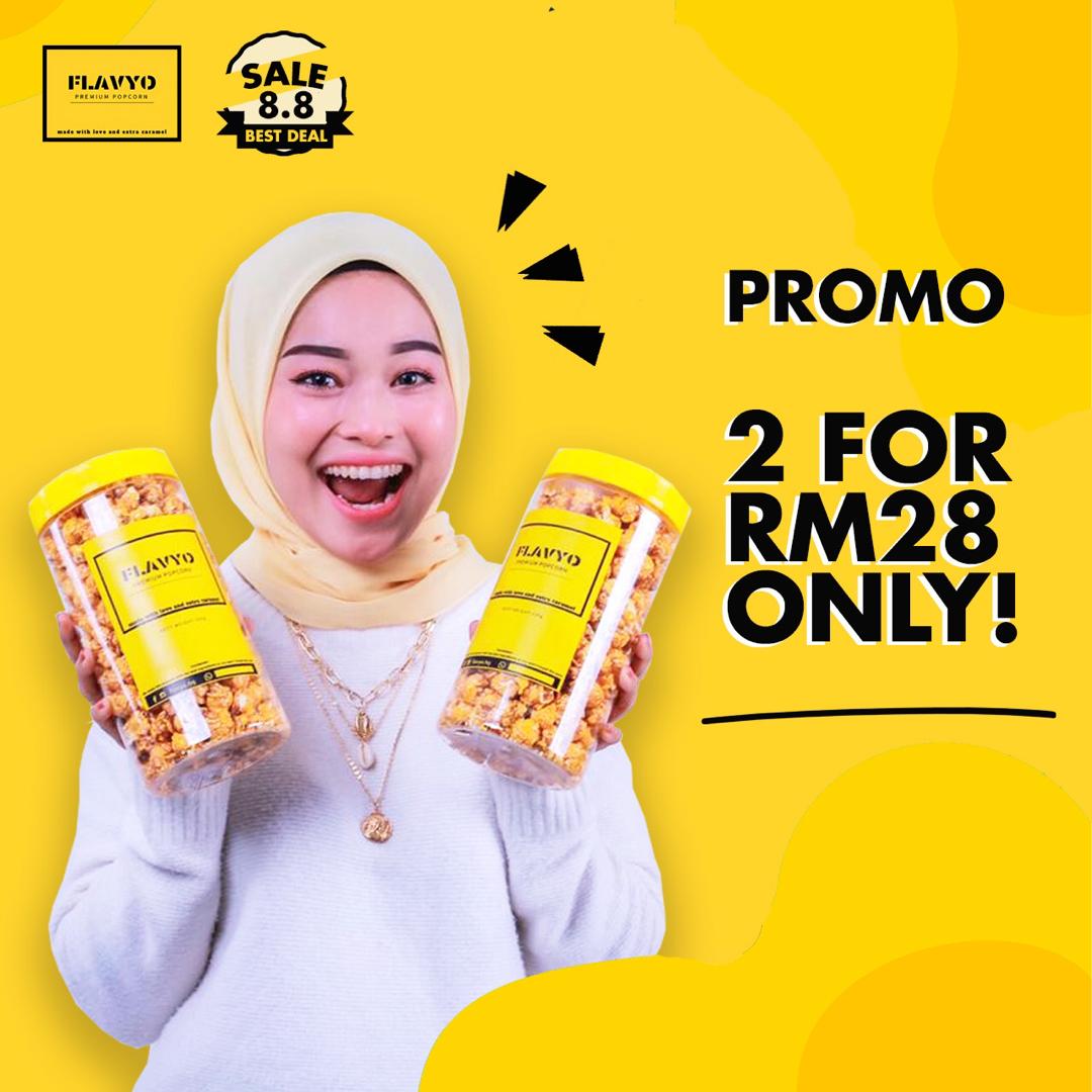 princetriniey's tweet photo. [SALE 8.8] 

Hi guysss‼️‼️‼️
Sekarang kami ada buat promosiiii popcorn #flavyo sempena 8.8 🍿🍿🍿🍿🍿
Hanya untuk beberapa hari sahaja sebelum ia kembali kepada harga asal cepat dapat kan segera :- 
https://t.co/r1VR8P1BX9 https://t.co/ZYJCSTwXbp
