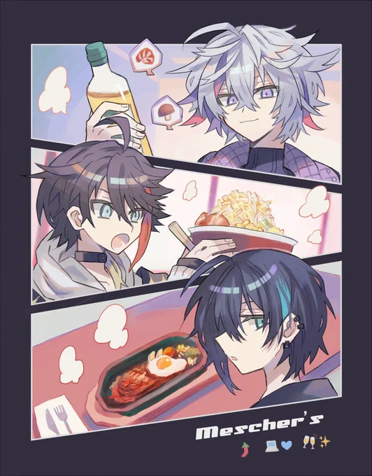 飯屋っ! #さ絵ぐさ #灰画 #絵スコート 