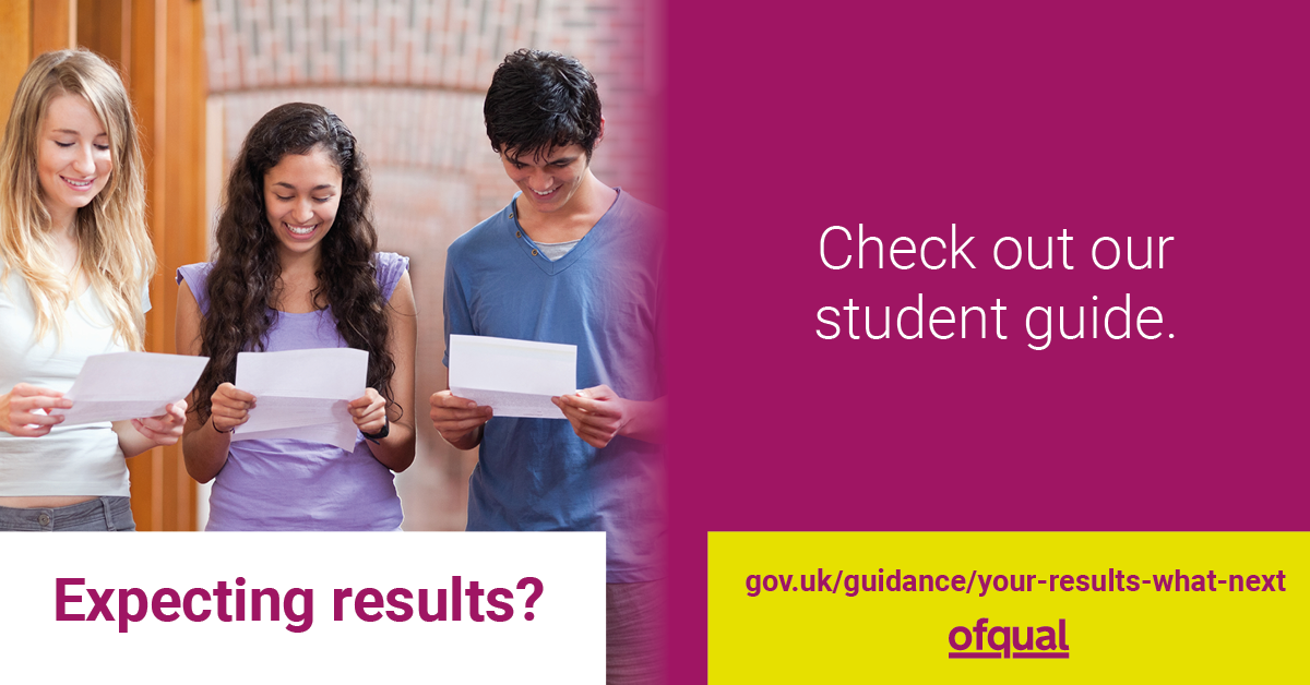 ofqual's tweet photo. Your results, what next? 

Most students will get grades to move on as planned this summer. But if you do have concerns or questions about your grades, there’s information in our guide about your options. 
#GCSEs2020 #Alevels2020  https://t.co/hAo1KltVti https://t.co/RBh1PSzPcN