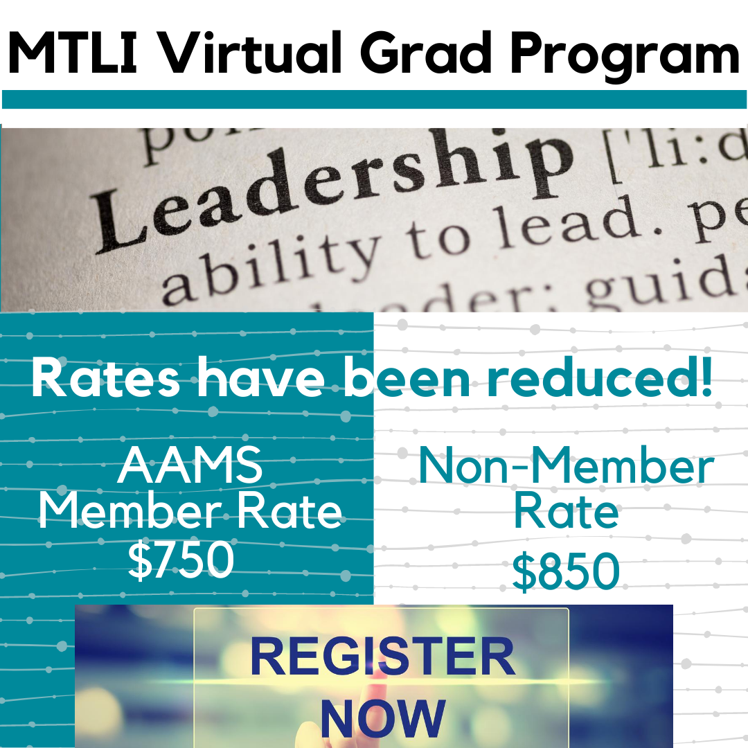 MTLI Grad School has gone VIRTUAL for 2020 with reduced pricing! Check out the schedule of amazing workshops and get ready to gain your full 25 credits for your CMTE from the comfort of home. Sessions are being added daily! Register today! ow.ly/hFYT50APGc7 #MTLI #CMTE