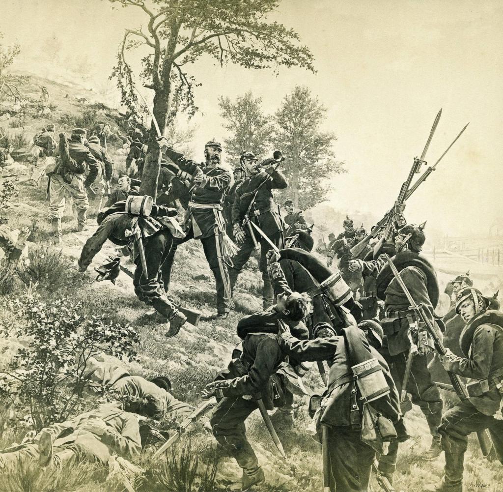 thomas_riegler's tweet photo. The battle of #Spichern, fought also #otd 1870, was another bloody lesson in modern warfare: Nearly 5.000 Prussians were cut down. Yet, superior numbers & initiative eventually "triumphed" over French firepower #FrancoPrussianWar #twitterstorians https://t.co/00LXTg9P2L