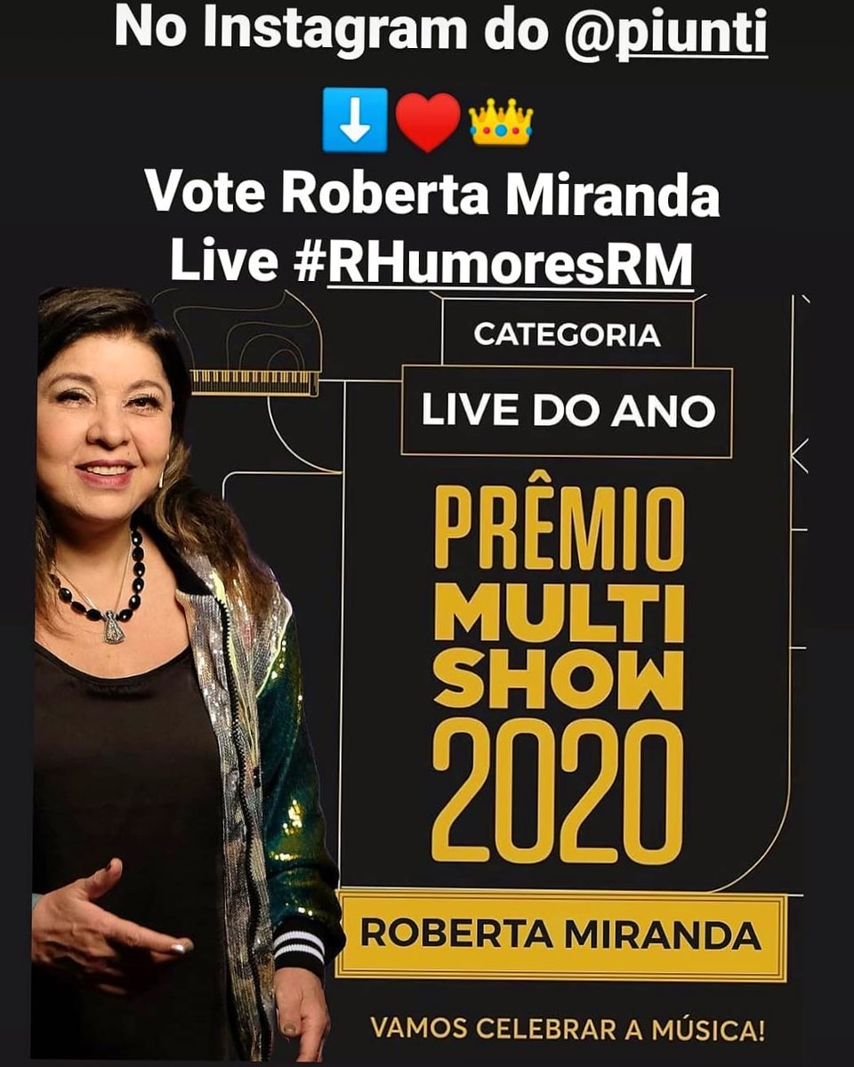 sandrazflor's tweet photo. 1° fase de votações. A “Academia Prêmio Multishow”, formada por profissionais ligados à indústria da música, elegerá os indicados em 15 categorias.Oito delas vão à voto popular a partir de setembro
⬇️
@piunti q a live do ano seja  #rhumoresrm da @RobertaMiranda1
Conteúdo eclético https://t.co/O8Bx5EcWQr
