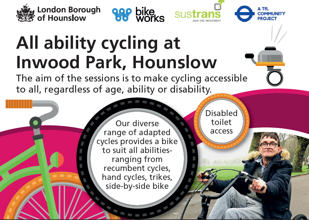 's tweet image. What's in the box, what's in the box? ... It's an Inclusive Cycle Hub! 

All thanks to our #HealthyStreets Officers, @TfL , @LBofHounslow  and @Bikeworksuk

Join us for our first session this Saturday. More details in the flyer. Book a place here 👉🏽is.gd/HitnAn