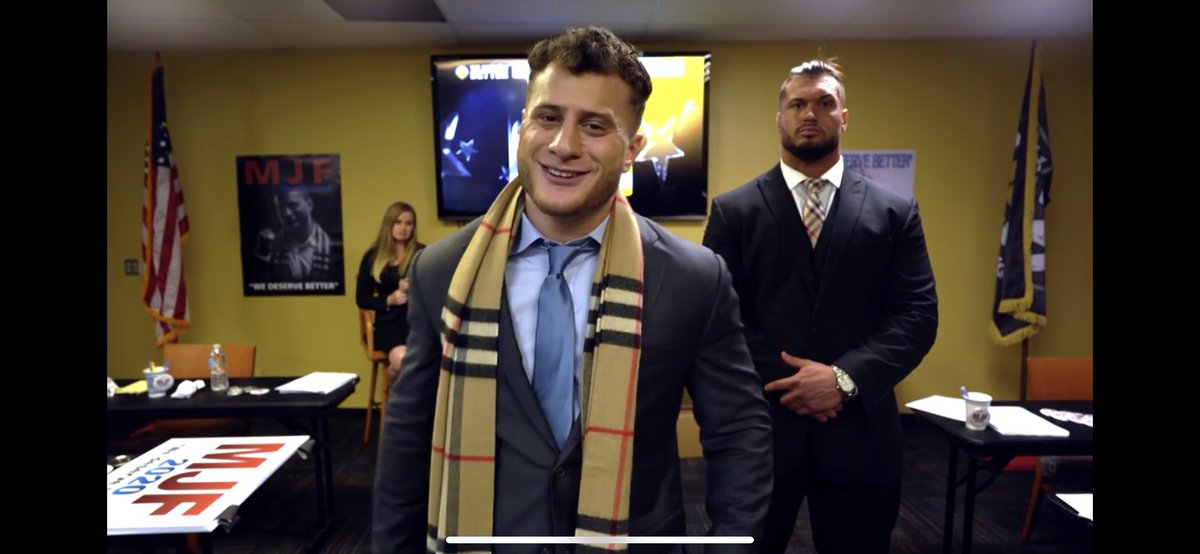 ScottishSmarks's tweet photo. Absolutely ALL IN on this guy (see what we did there? All In? All Out? ...) 

Seriously, #MJF is the most interesting, dynamic and charismatic promo in the business. Would not be surprised to see him take the title from #JonMoxley at #AllOut. https://t.co/21qM4JRYMV