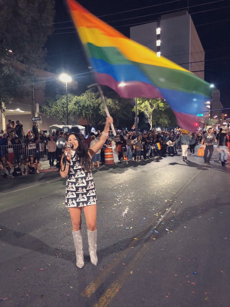 Bouncing all over the country- she returned to Las Vegas for Pride.