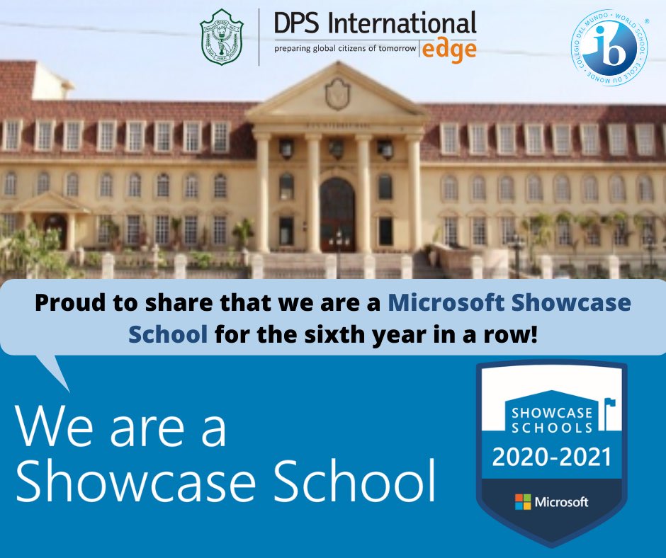 <a href="/DPSI_Edge/">DPS International</a> is proud be a Microsoft Showcase School once again.<a href="/MicrosoftEDU/">Microsoft Education</a> <a href="/MeenakshiUberoi/">Meenakshi Uberoi</a> <a href="/preeti0716/">Preeti Singhal</a> <a href="/singhrima/">Rima Singh</a>