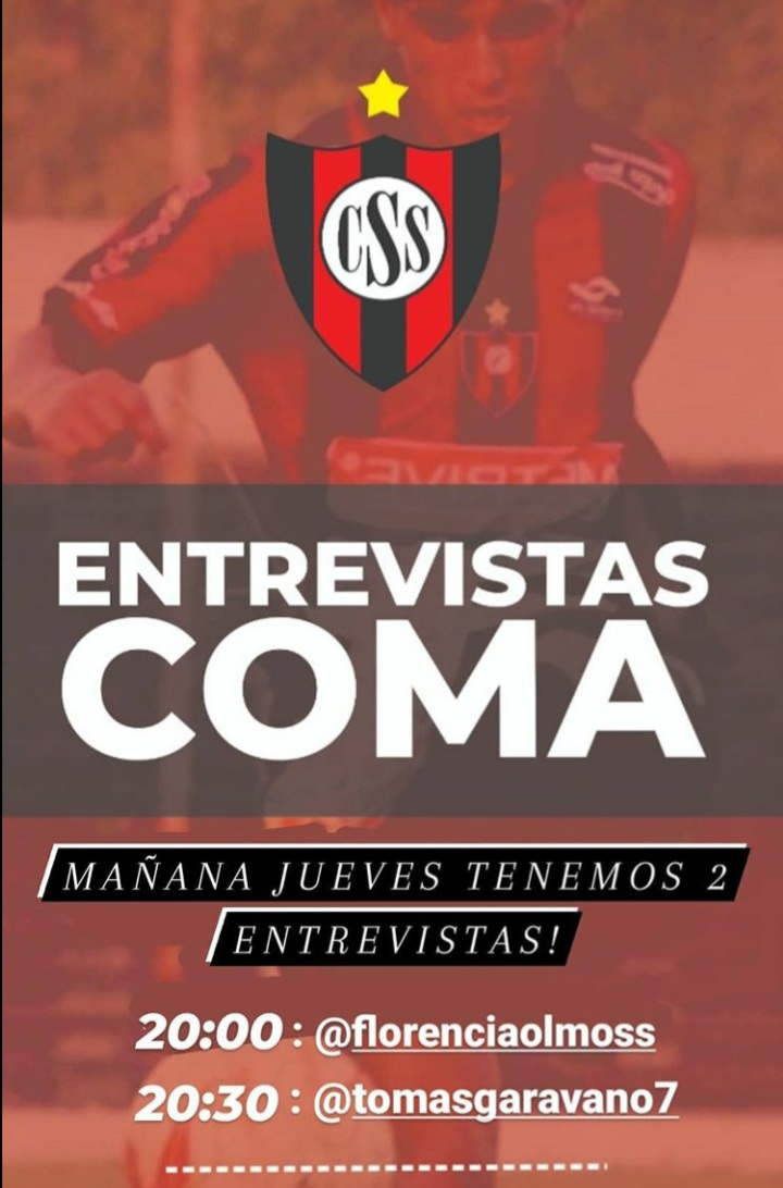 SportsSalto1's tweet photo. Hoy en el vivo del Instagram: @sports_salto en el ciclo de Entrevistas Coma, a las 20:00 hs Florencia Olmos Profesora de Fútbol Femenino y jugadora de la primera división de Hockey y a las 20:30 hs Tomás Garavano jugador de la primera división. Todos invitados. https://t.co/PkW6S1qzZ9