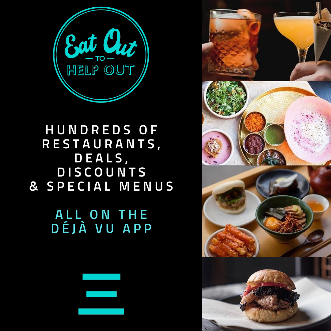 Whilst the first week of #EatOutToHelpOut has drawn to a close, why not get ahead and start planning for next week? With tables being booked quickly, you can Search, Book and Get Inspired all on Déjà Vu. 
#London #restaurants #EatOut